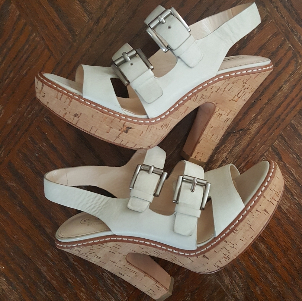 Coach Katee leather platform sandals